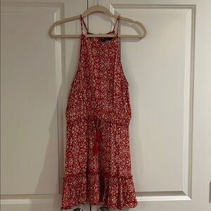 Red Floral Sleeveless Dress